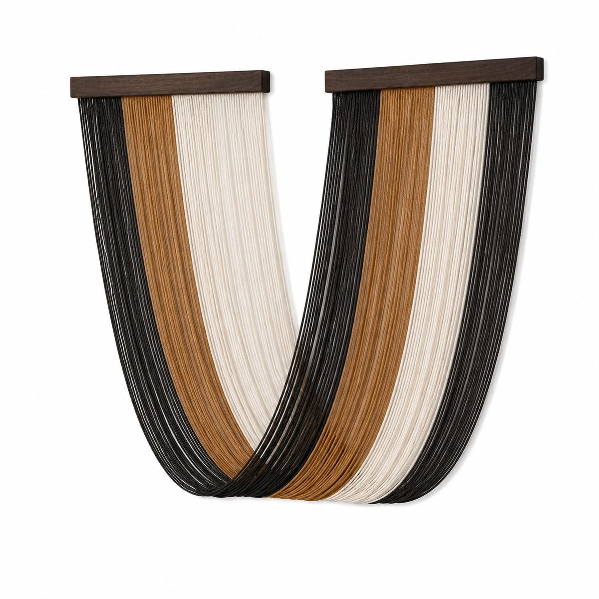 Tapiz colgante de pared 90 x 120 cm de cuerda textil multicolor con soporte de madera estilo bohemio